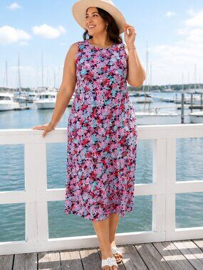 Talbots | Dresses | Talbots Ponte Knit Column Dress Womens 6 Navy Blue  Print | Poshmark